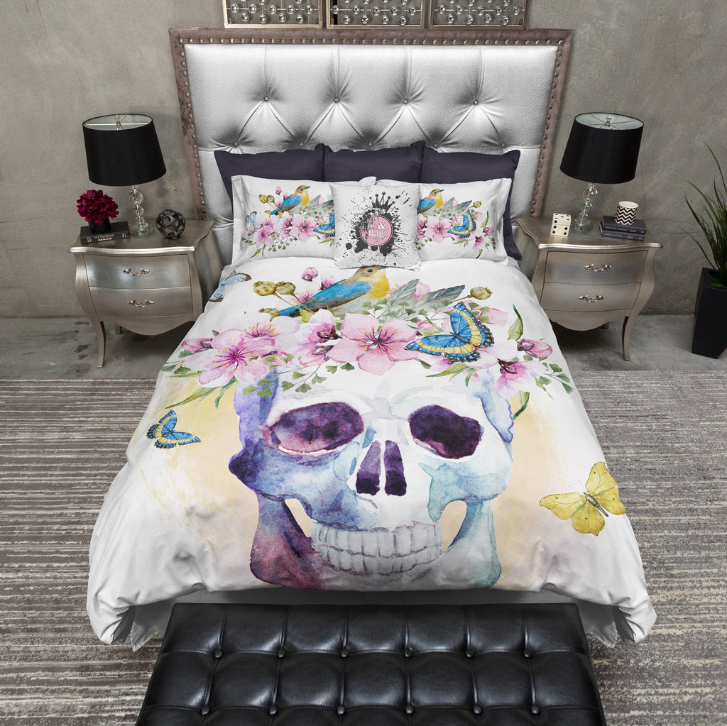Bird Flower and Skull Bedding Collection