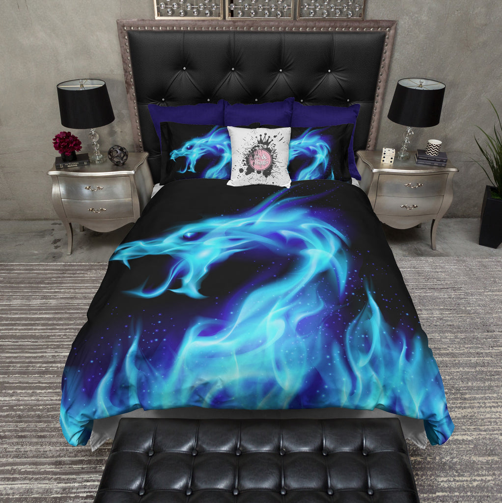 Blue Flame Dragon Bedding Collection
