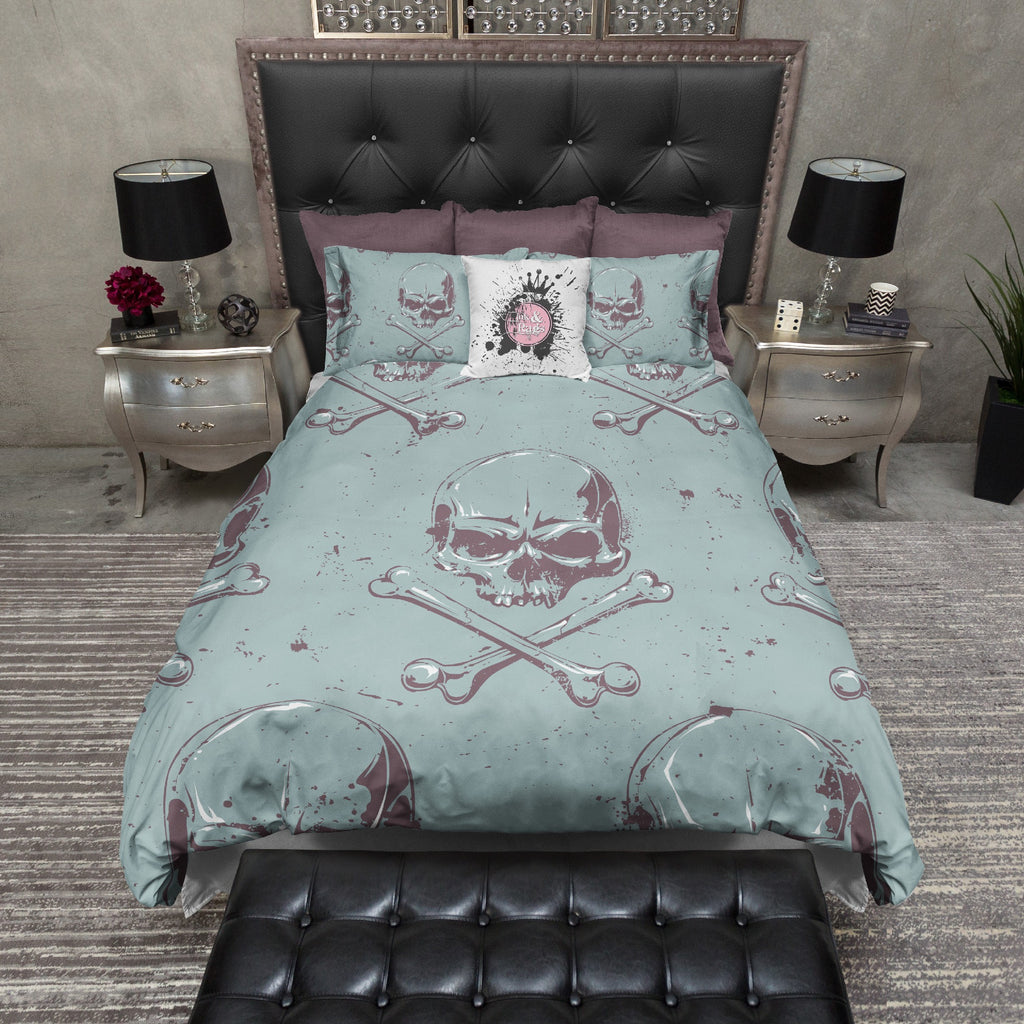Grunge Skull and Crossbone Bedding Collection