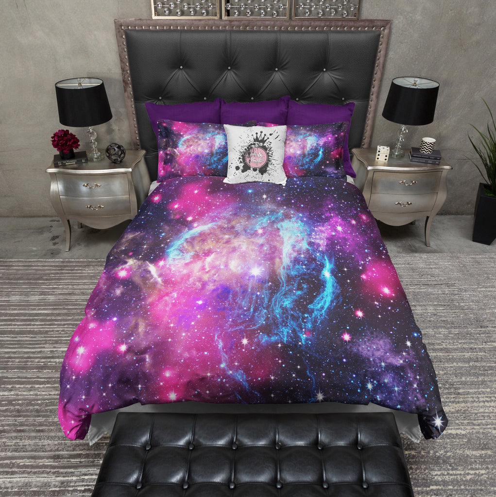 Pink and Blue Nebula Galaxy Bedding Collection