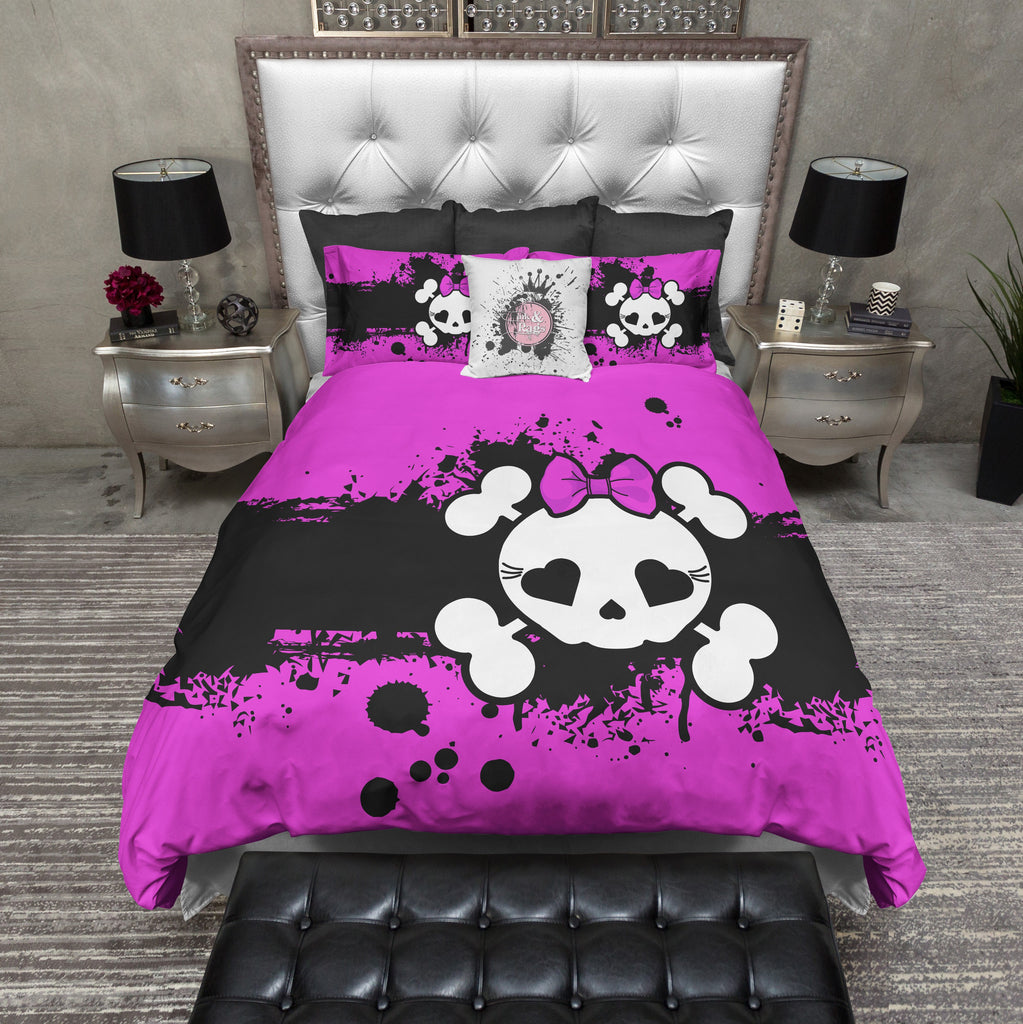 Hot Pink Candy Skull Bedding Collection