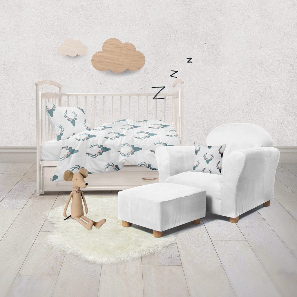 Little Birdy Pink Rose and Deer Crib and Toddler Bedding Collection