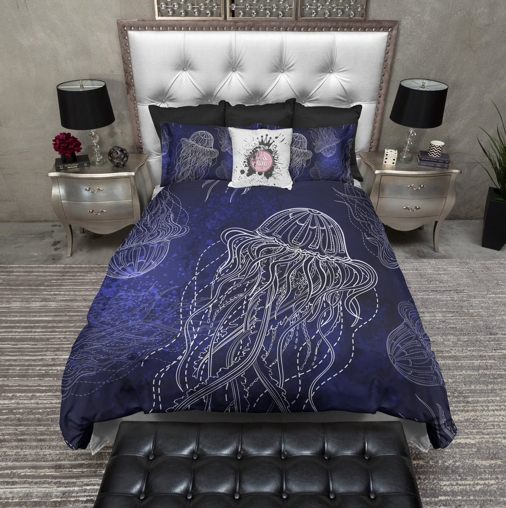 Midnight Blue Jellyfish Bedding Collection