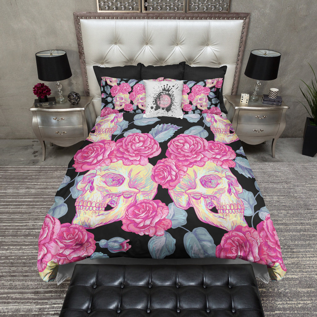 Bff Pink Rose Skull Bedding Collection