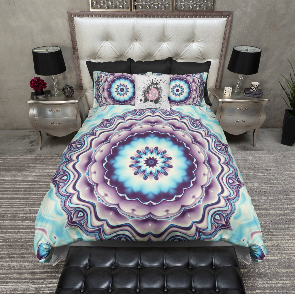 Purple and Blue Liquid Mandala Bedding Collection