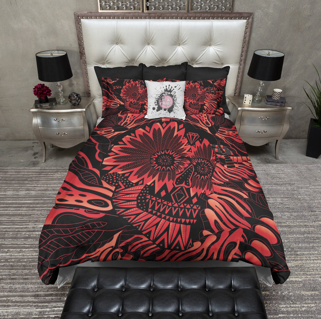 Aztec Fire Skull Bedding Collection
