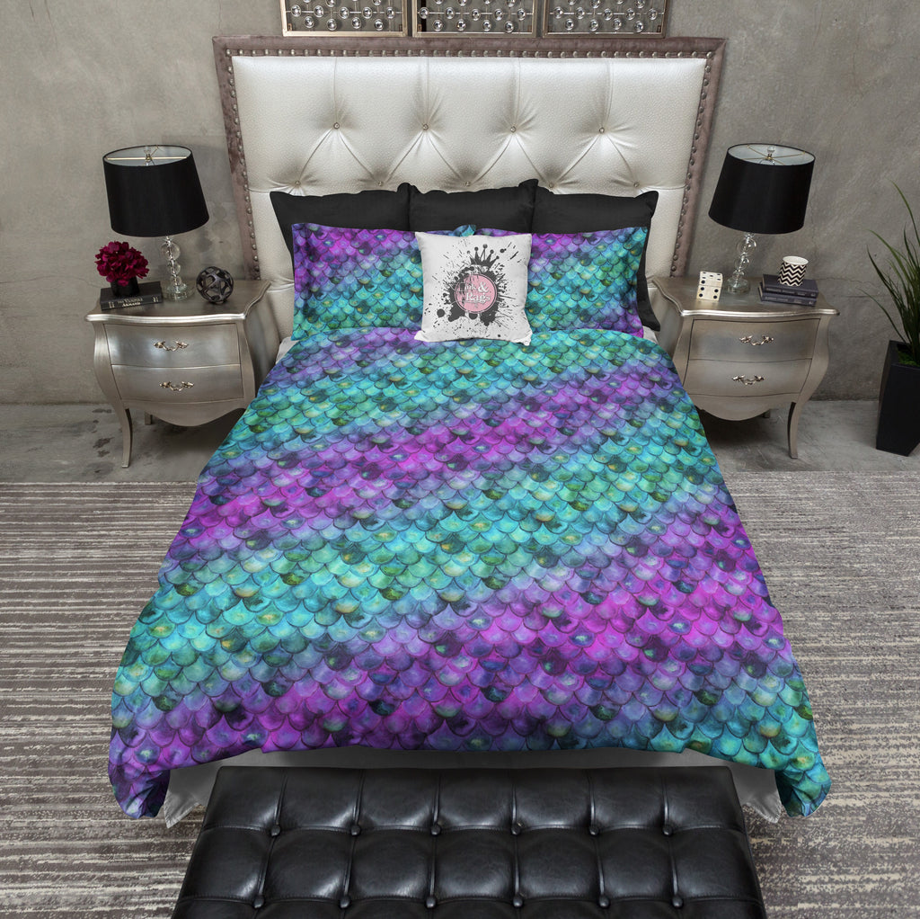 Mermaid Scales Watercolor Bedding Collection