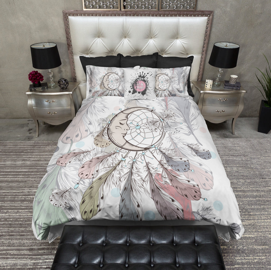 Boho Moon and Feather Dreamcatcher Bedding Collection