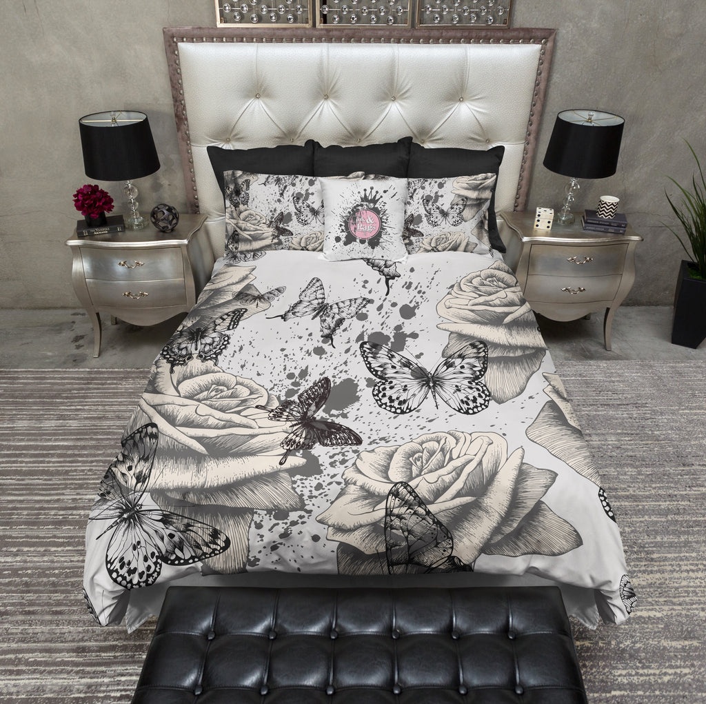 Vintage Rose and Butterfly Bedding Collection