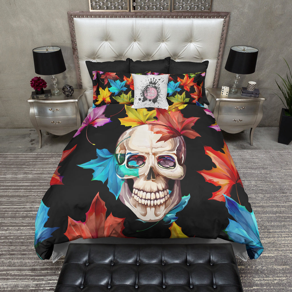 Fall Leaves Skull Bedding Collection