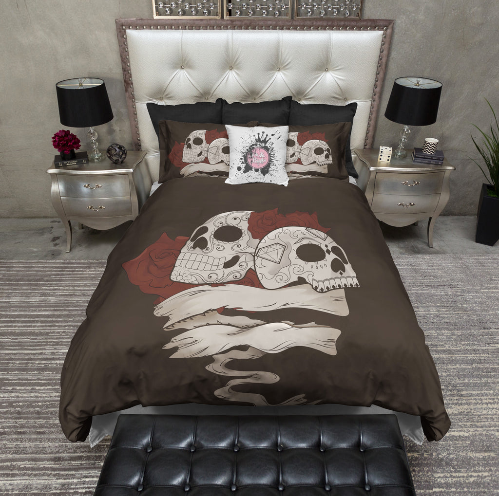 Man and Wife Sugar Skull Bedding Collection