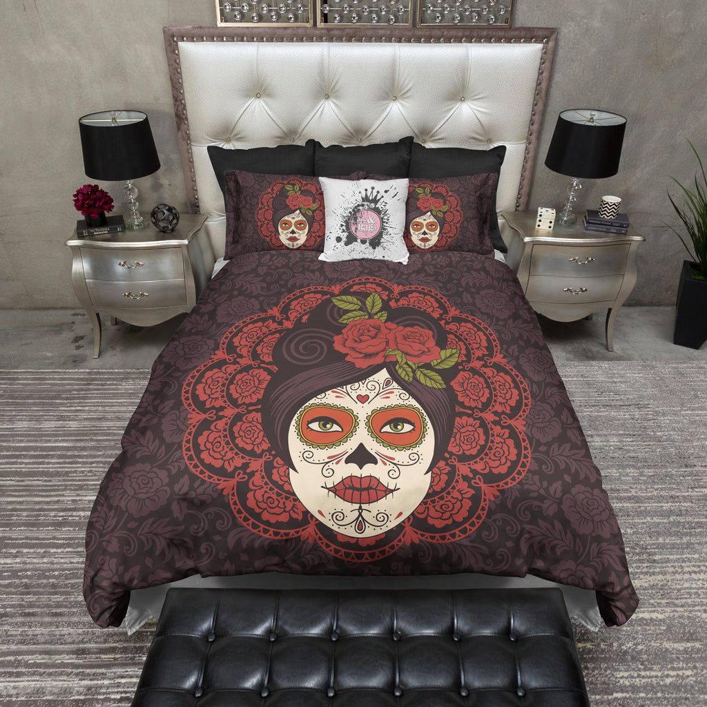 Frida Kahlo Inspired Sugar Skull Bedding Collection