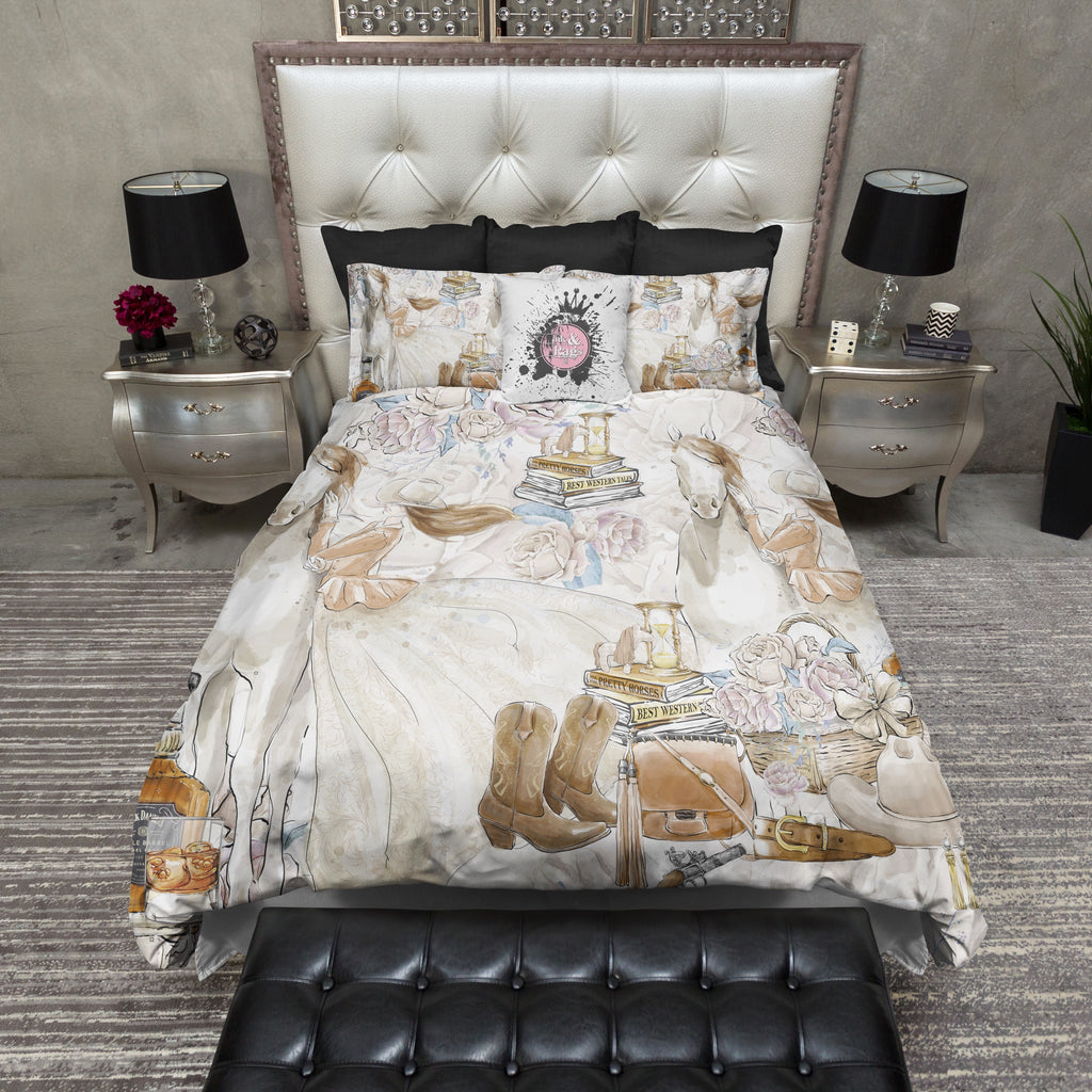 Country Ladies Whiskey and Horse Bedding Collection