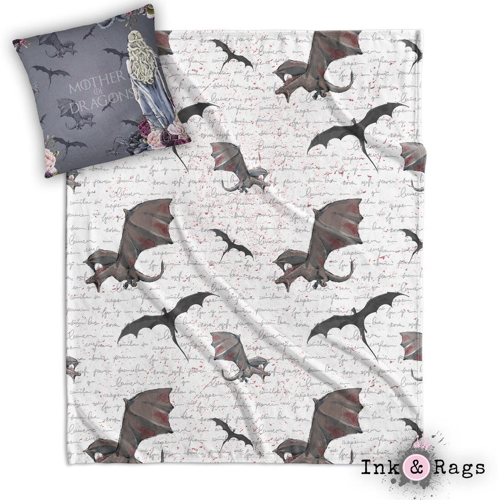 Mother of Dragons GOT Inspired Decorative Throw and Pillow Cover Set