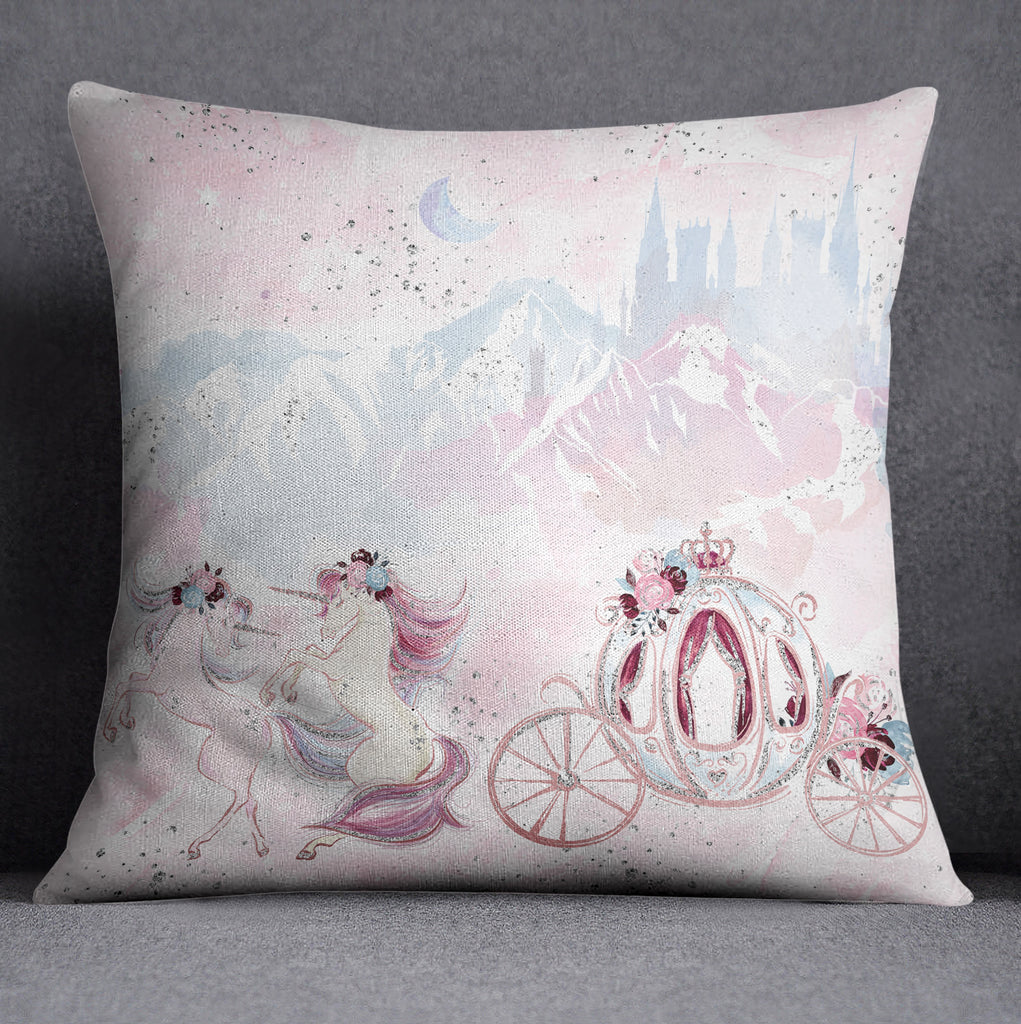 Fairytale Unicorn Rose Nursery Throw and Pillow Cover Set