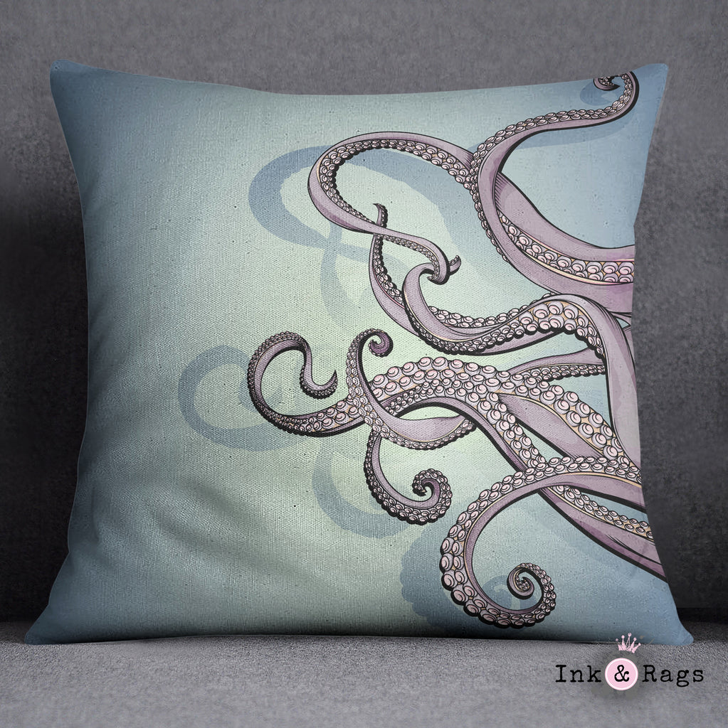 Purple Octopus Tentacle Decorative Throw and Pillow Cover Set