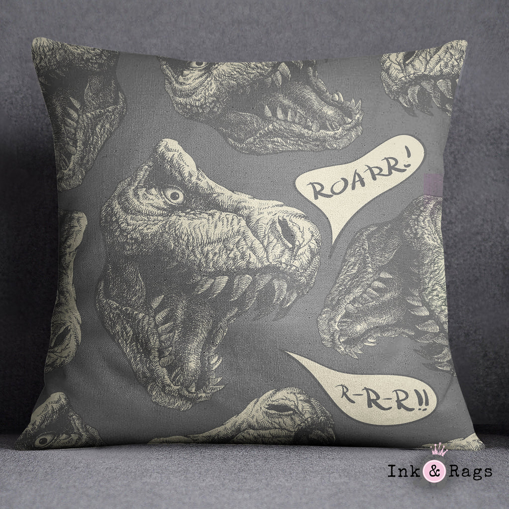 T-Rex Roarr Decorative Dinosaur Throw and Pillow Cover Set