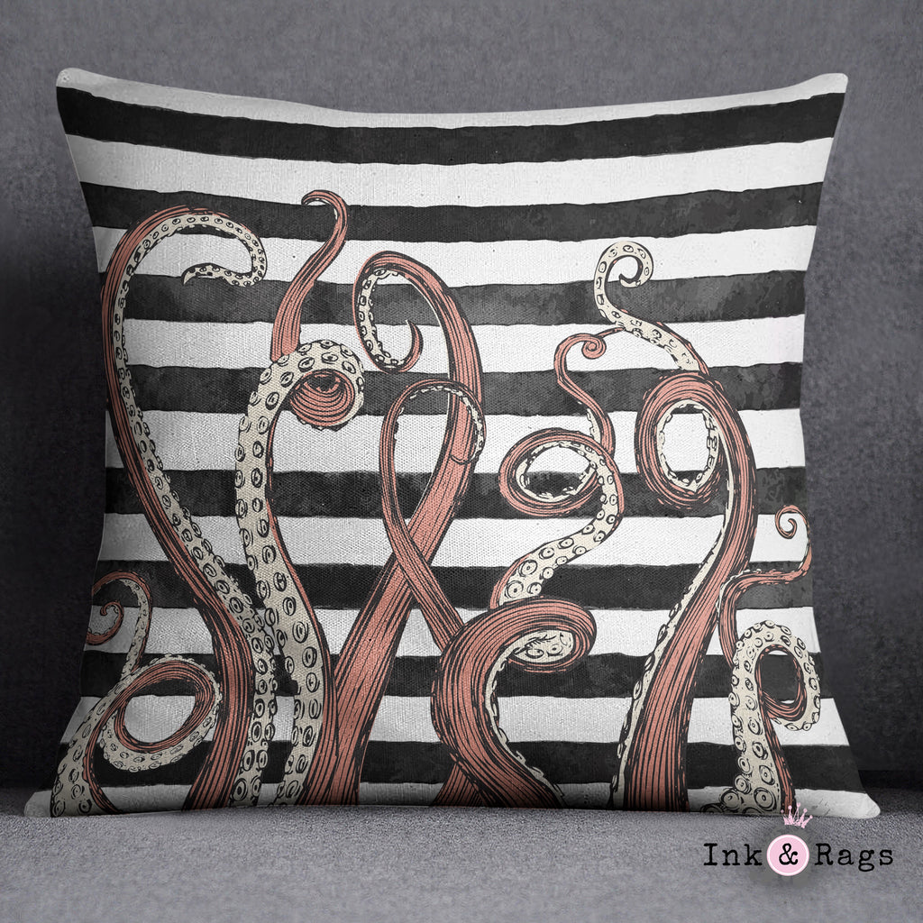 Tentacle Stripe Throw and Pillow Cover Set