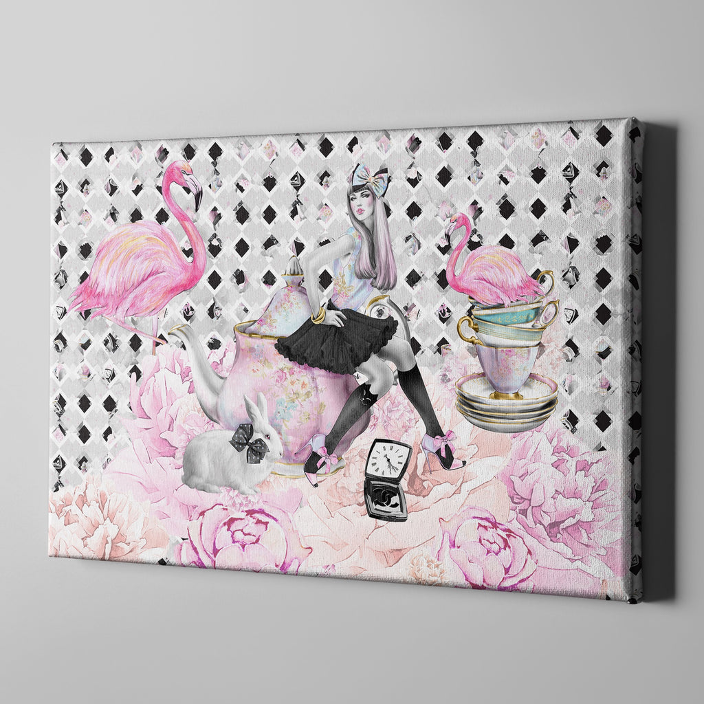 Mad Tea Party Alice in Wonderland Inspired Fashion Gallery Wrapped Canvas