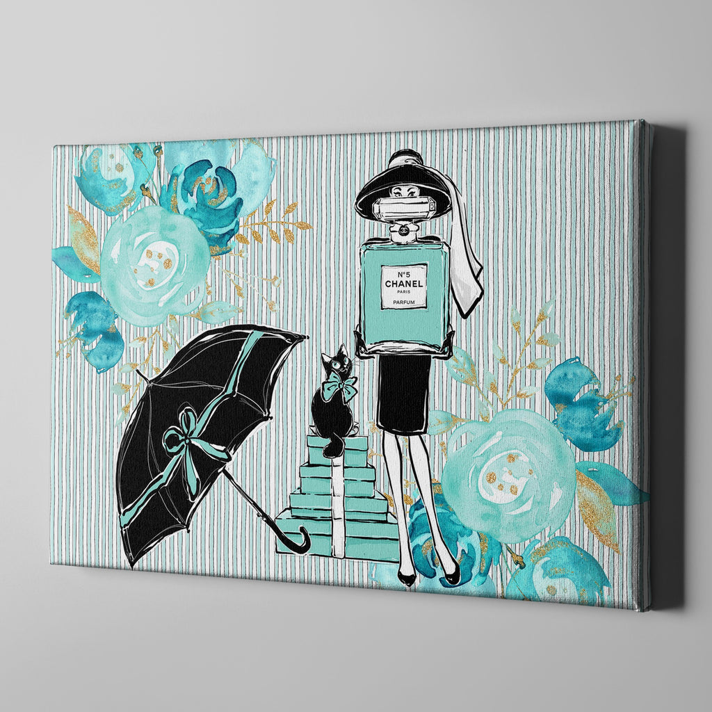 Shopping with Audrey Breakfast at Tiffany Inspired Fashion Gallery Wrapped Canvas