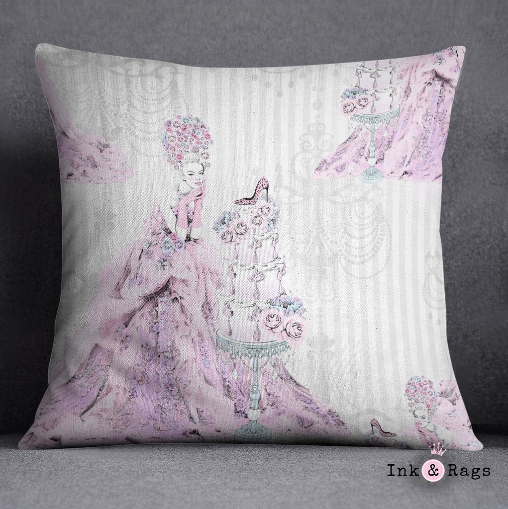 Marie Antoinette Inspired Baroque Fashion Throw Pillow