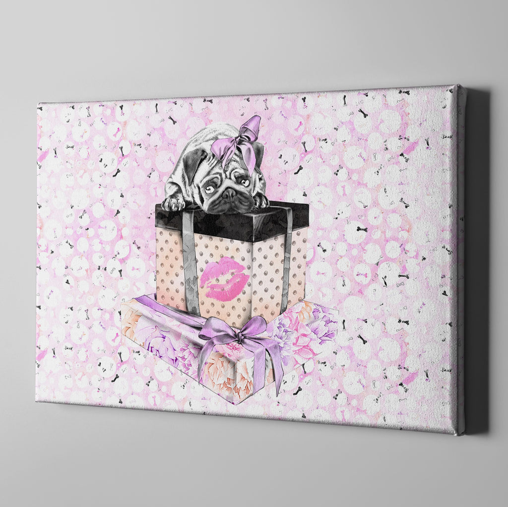 Pug Love A Girls Best Friend Fashion Gallery Wrapped Canvas