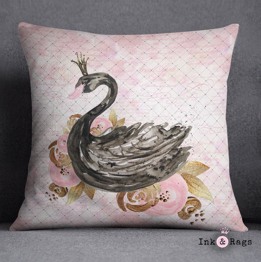 Black Swan Fashion Decorative Throw and Pillow Cover Set