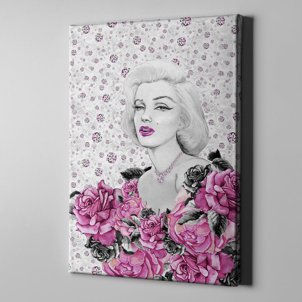 Marilyn on Diamonds Gallery Wrapped Canvas