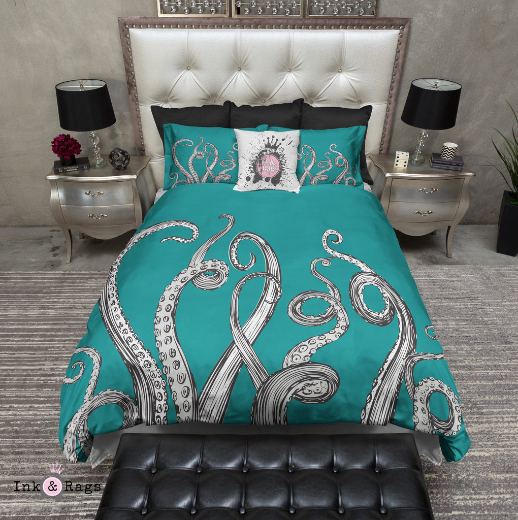 Teal Octopus Tentacle Bedding Collection