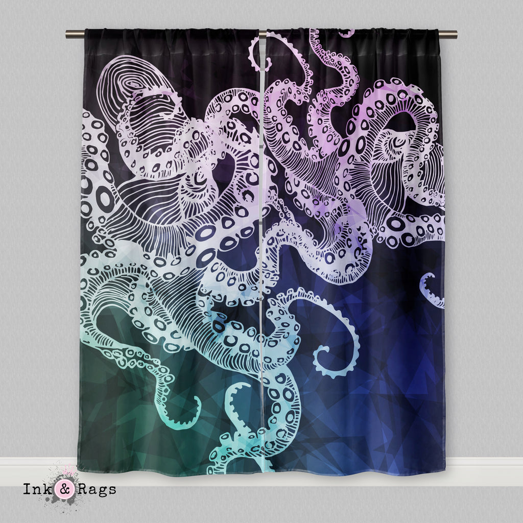 Midnight Octopus Curtains