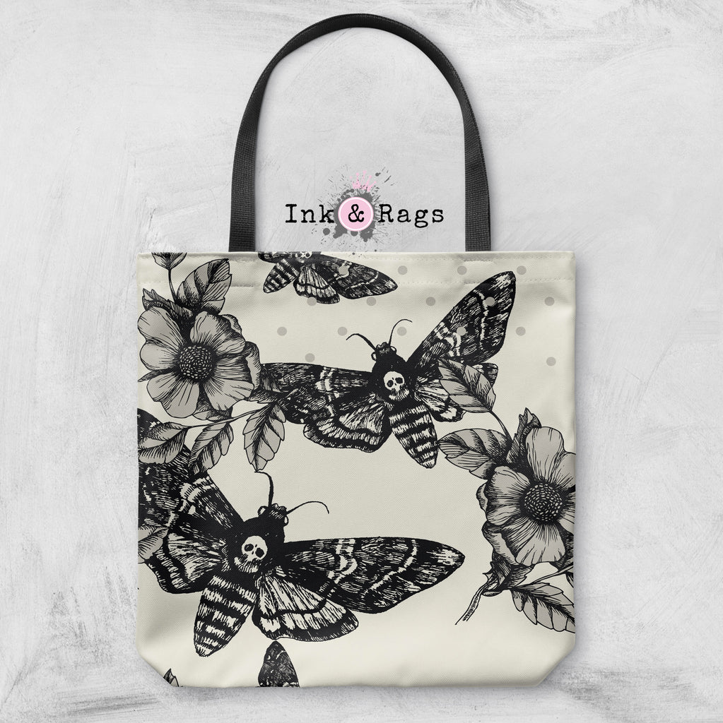 Death Moth and Flower Casual Tote