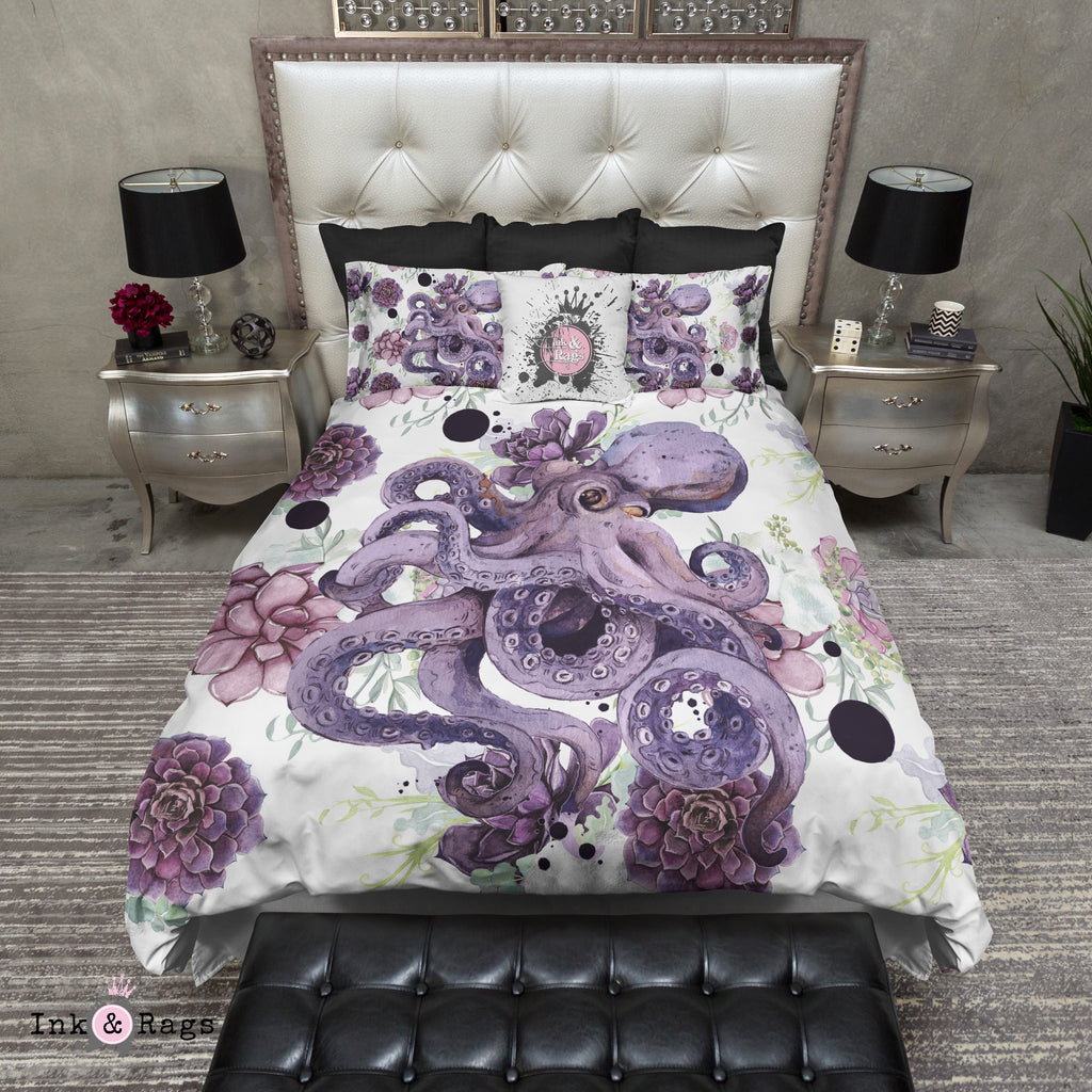 Succulent Octopus Ink Bedding Collection