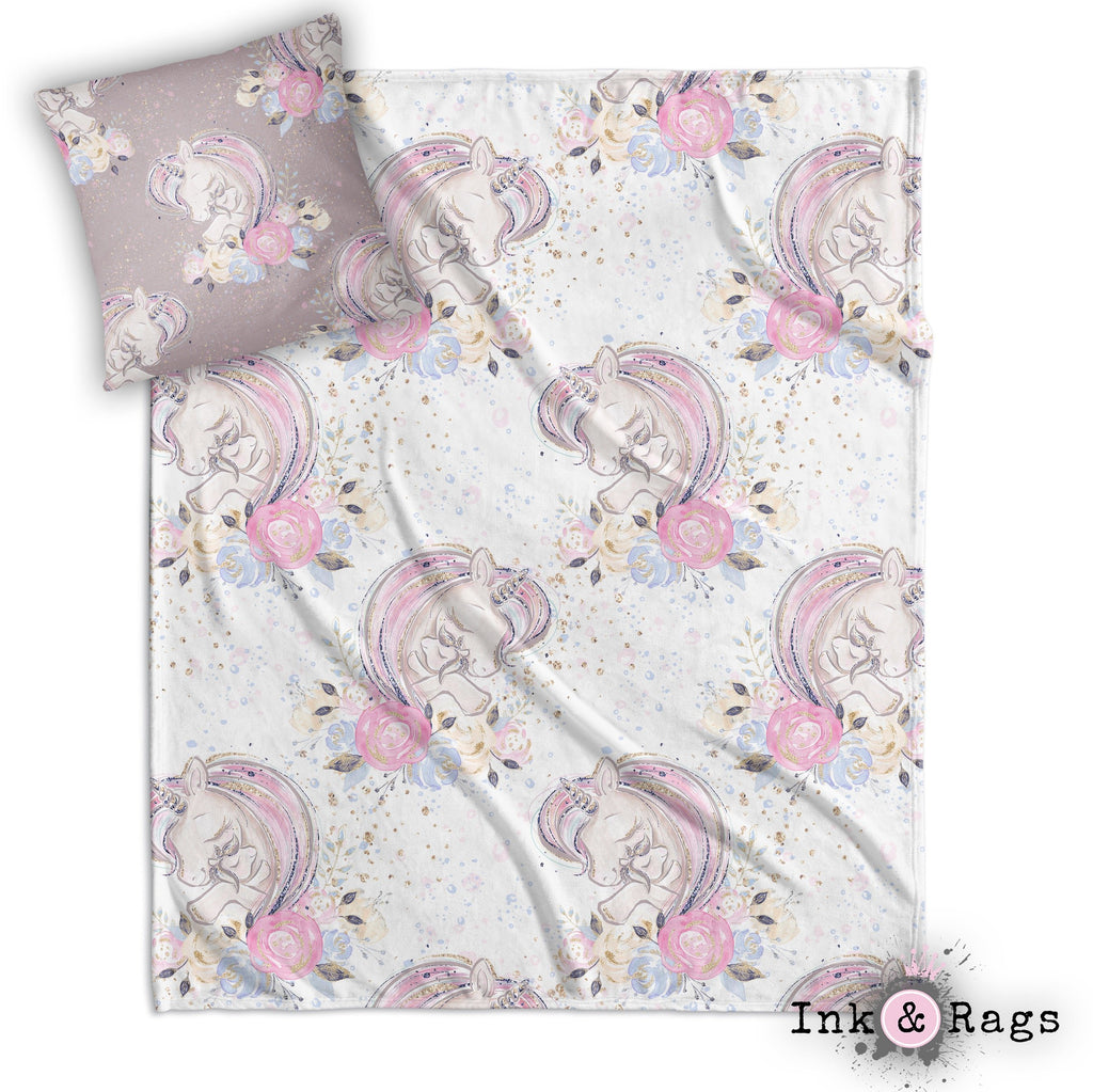 A Mothers Love Unicorn Decorative Throw and Pillow Cover Set