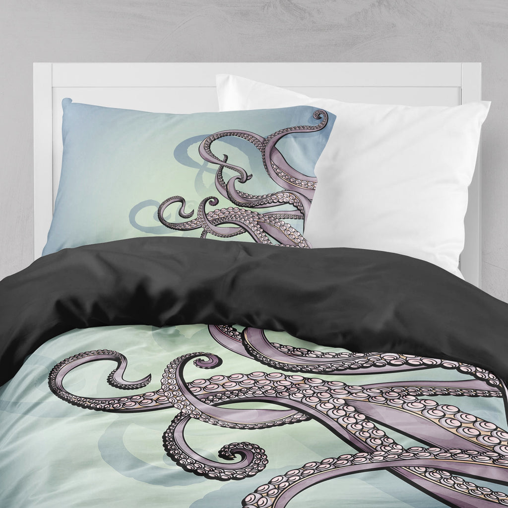 Purple Tentacle Octopus Sea Blue Green Crib and Toddler Bedding Collection
