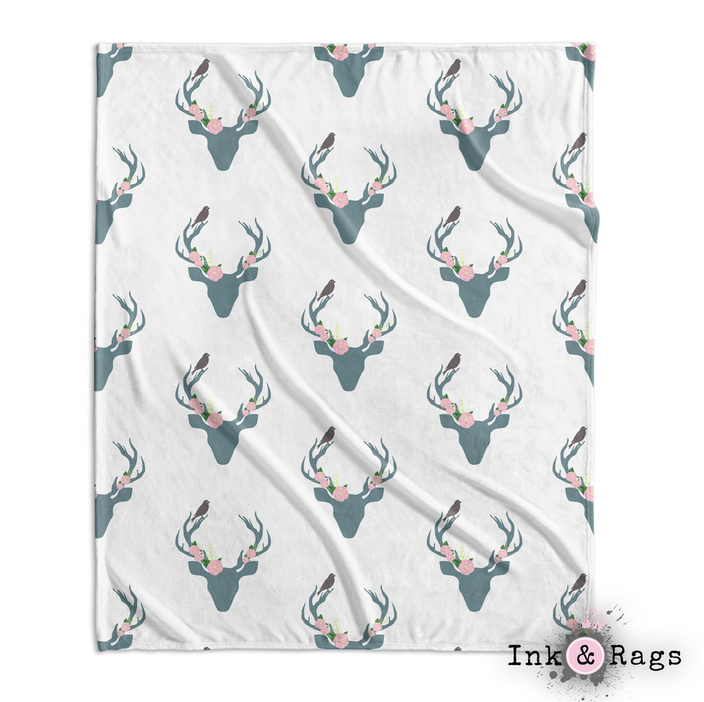 Little Birdy Pink Rose and Deer Crib and Toddler Bedding Collection