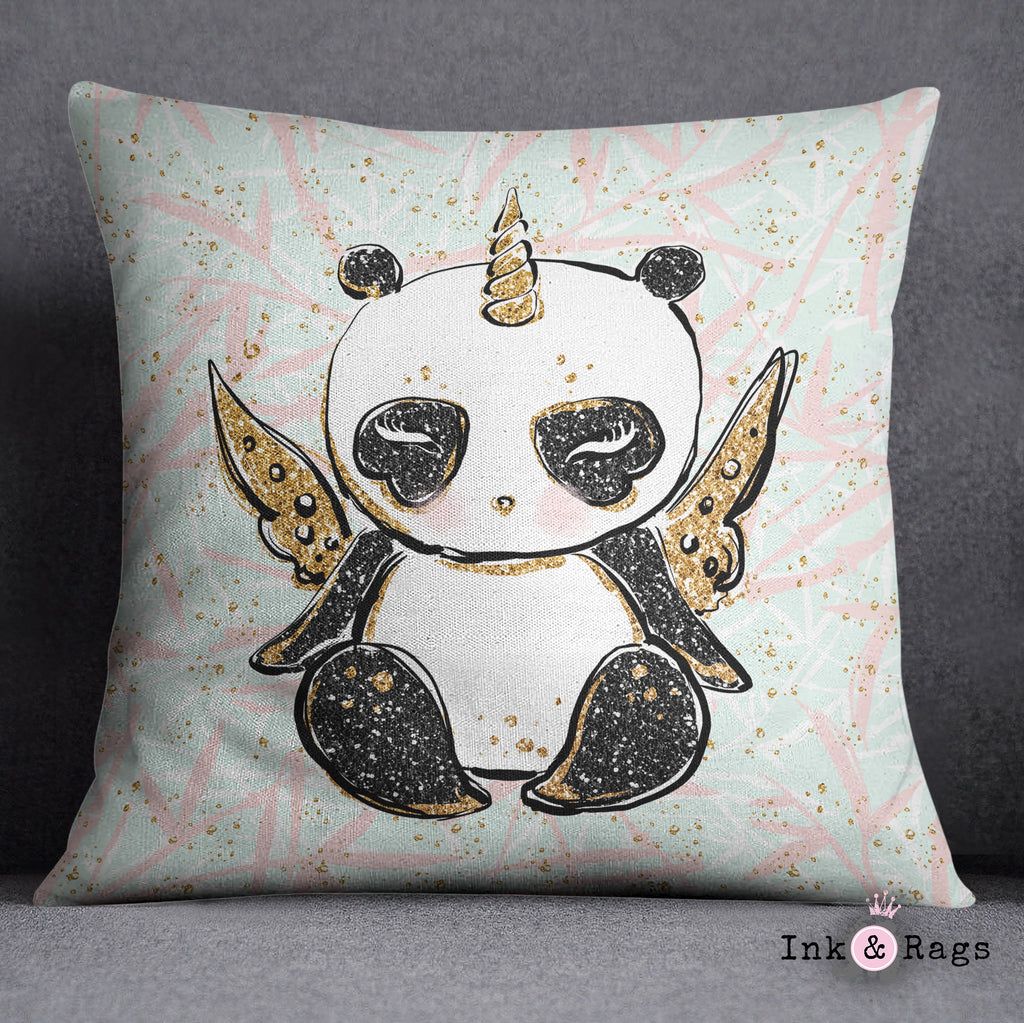 Morning Panda Pandacorn Decorative Throw and Pillow Cover Set