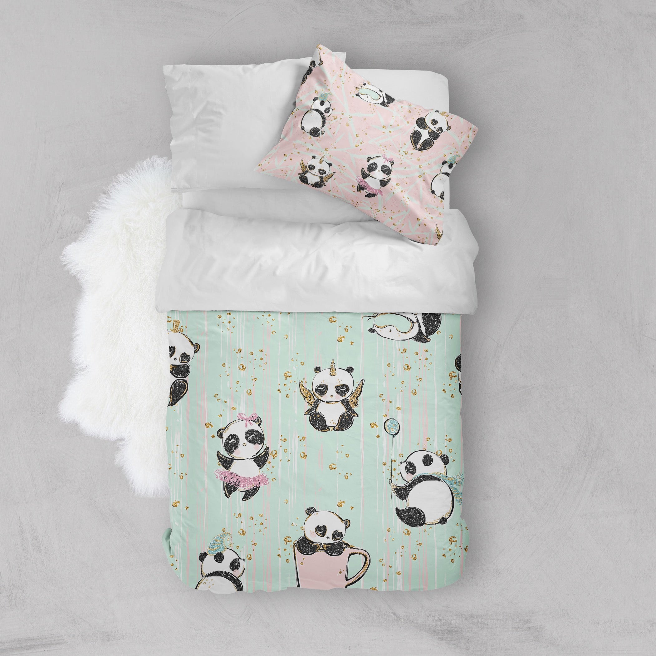 Panda Crib Morning Panda Crib and Toddler Bedding Collection – Ink and Rags