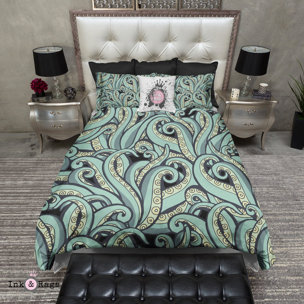 Sage Green Octopus Tentacle Bedding Collection