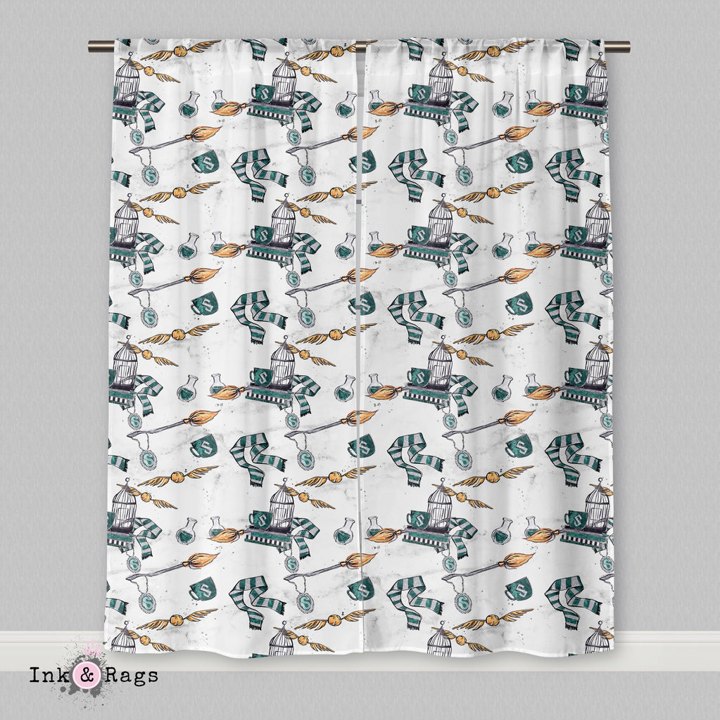 House of Slytherin White Curtains