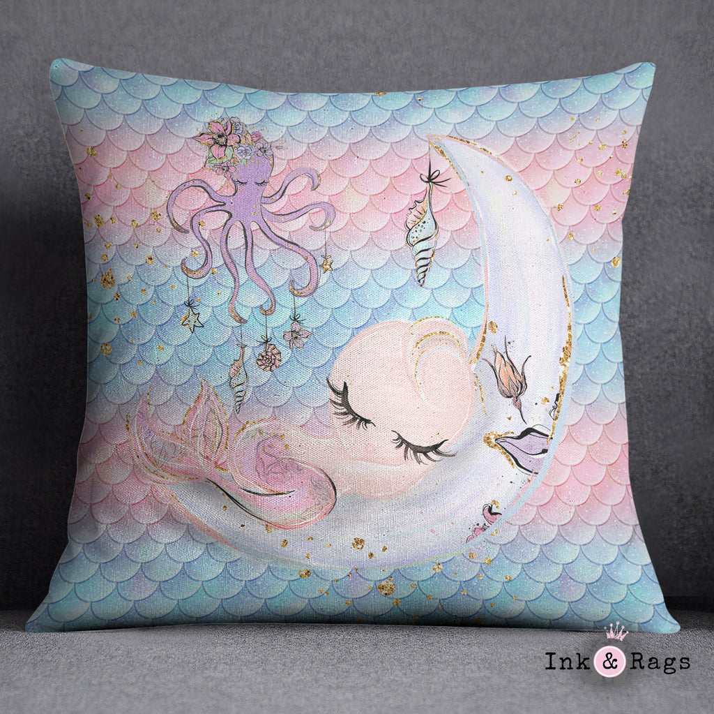 Baby Mermaid Dreams Throw Pillow
