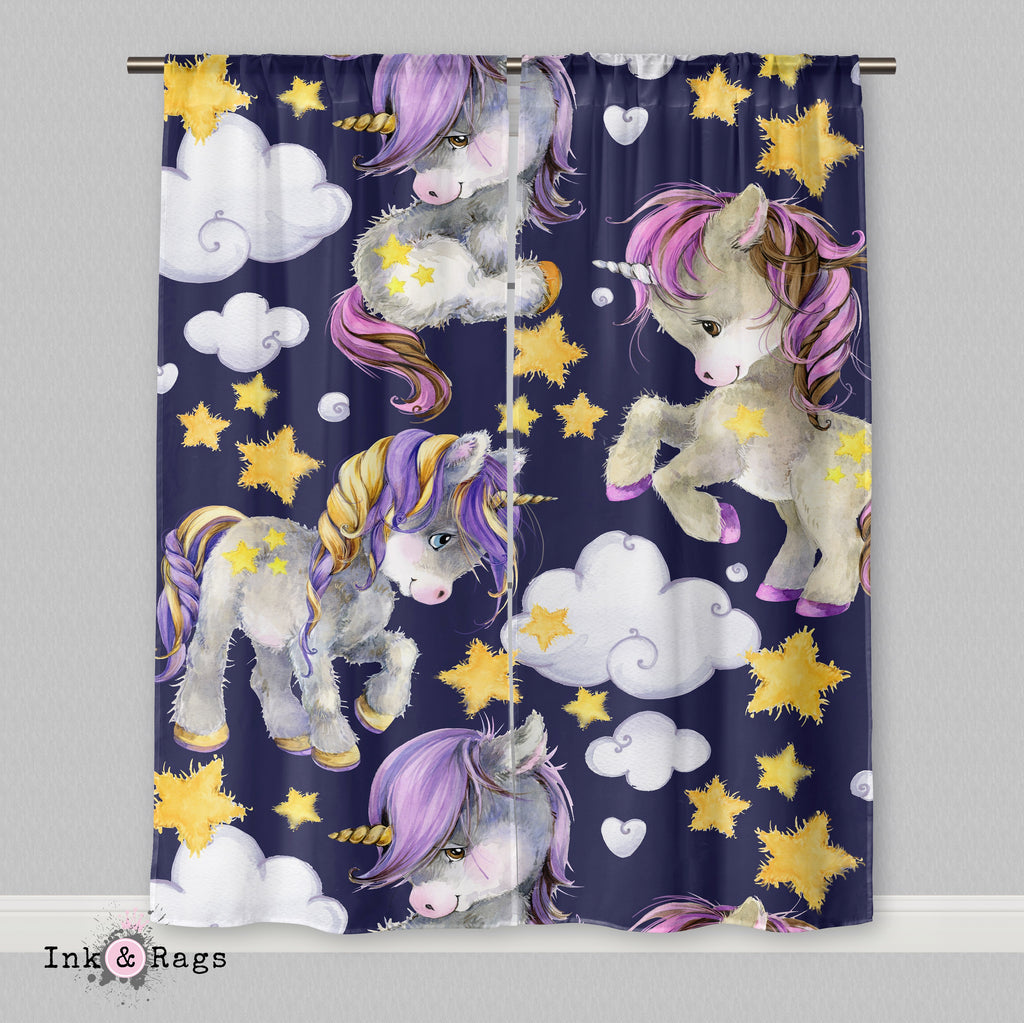 Starlight Unicorn Babies Dark Curtains