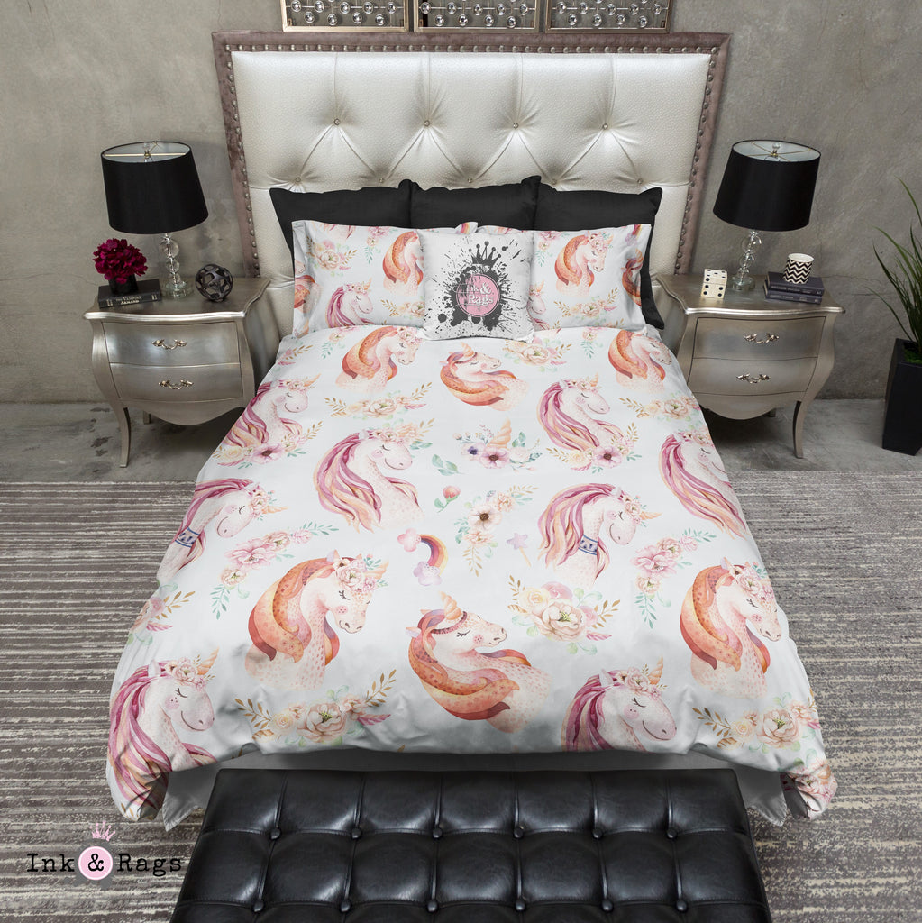 Sweet Watercolor Unicorn Bedding Collection