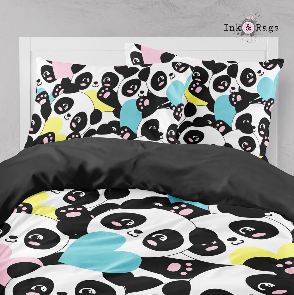 Panda Hearts Big Kids Bedding