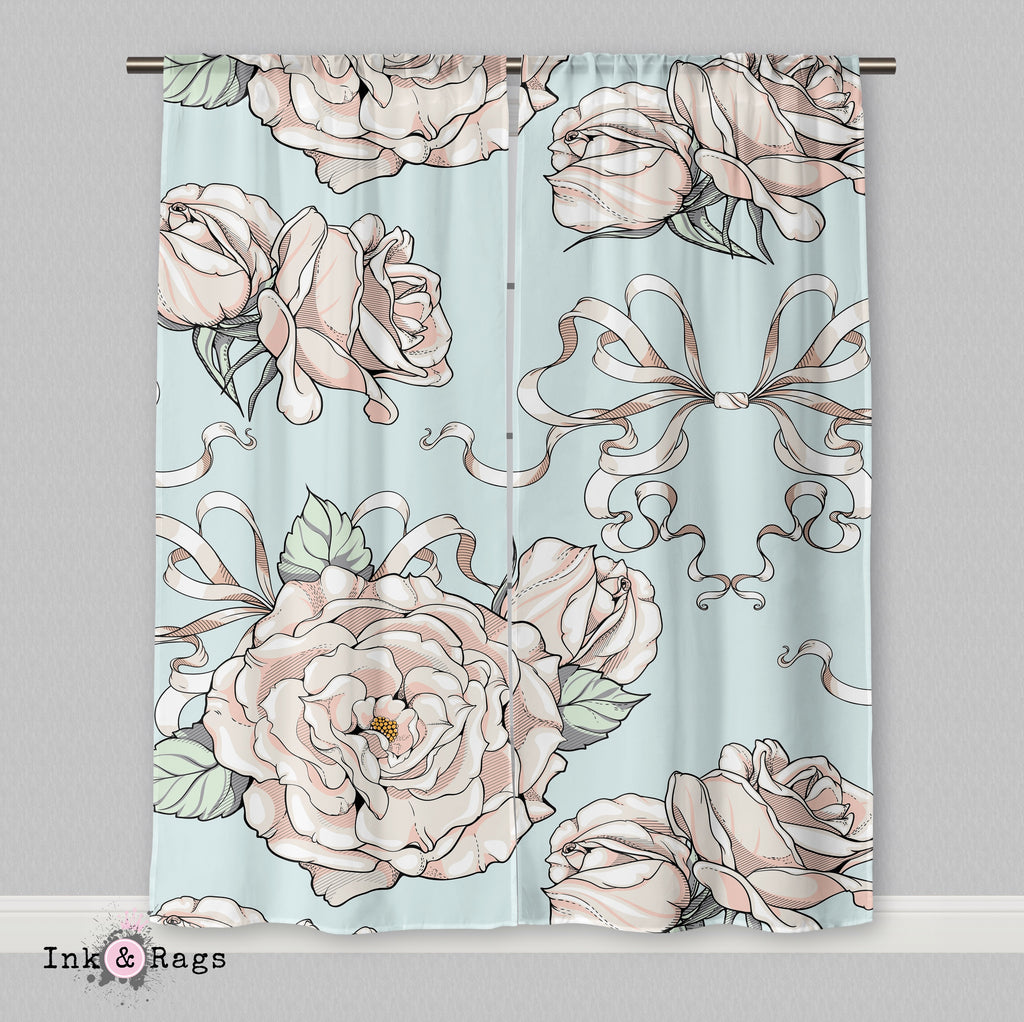 Country Chic Rose Curtains
