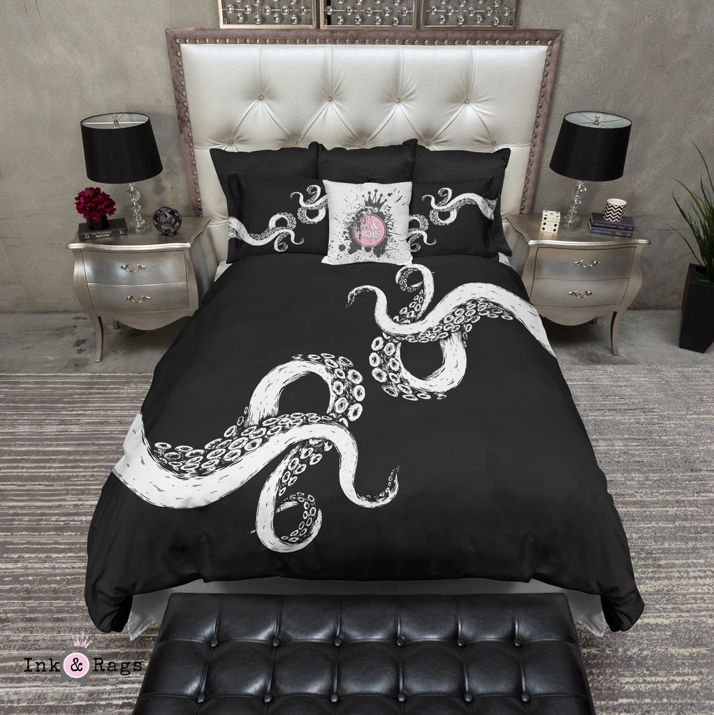Wrapped in Tentacles Black Octopus Bedding Collection
