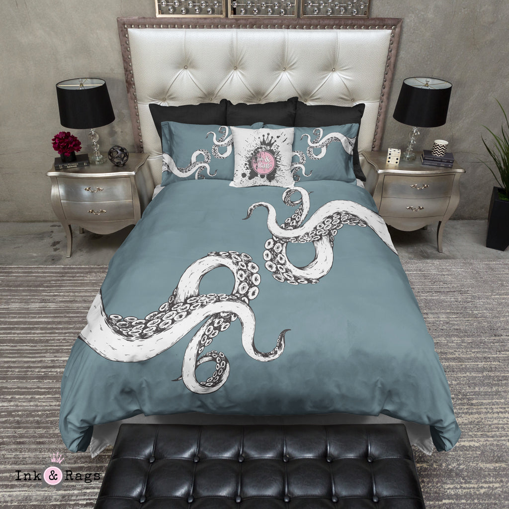 Wrapped in Tentacles Ocean Blue Octopus Bedding Collection