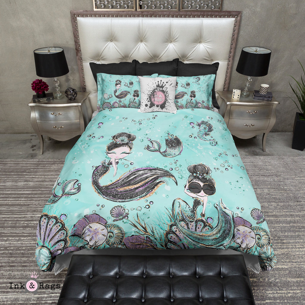 Audrey Hepburn Mermaid Sisters Caticorn Bedding Collection