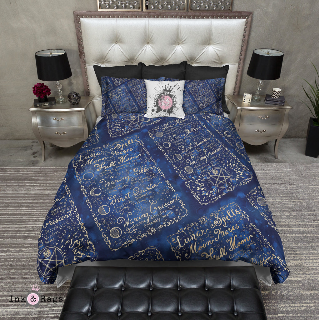 Good Witch Blue and Gold Affirmation Bedding Collection