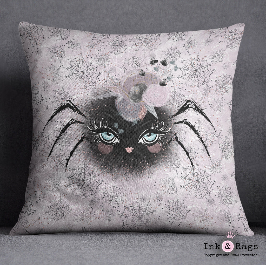 Little Bat and Spider Friends Spider Throw Pillow