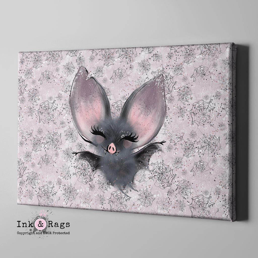 Little Bat and Spider Friends Bat Gallery Wrapped Canvas